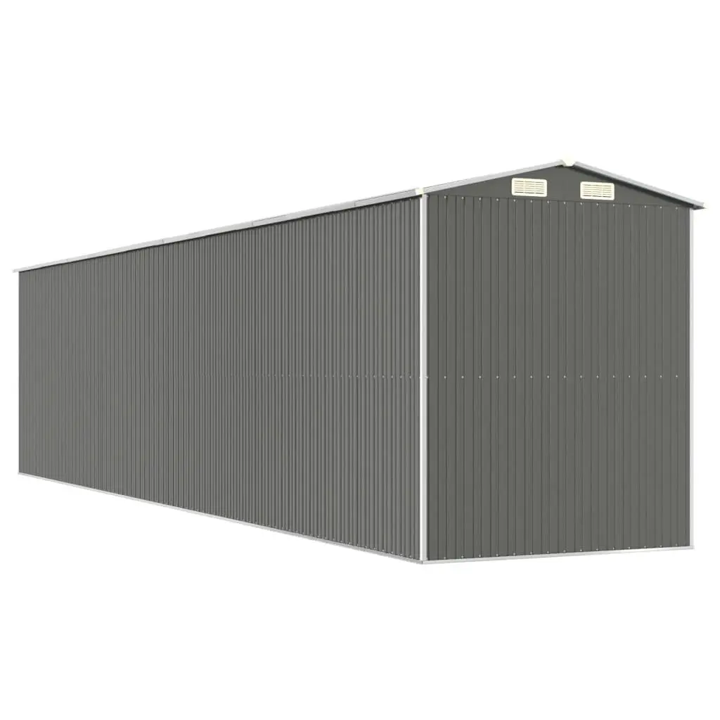 Garden Shed Outdoor Storage Tool House 192cm x 855cm x 223cm Grey Galvanised Steel
