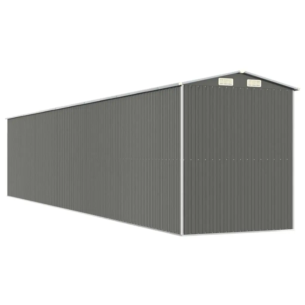 Garden Shed Outdoor Storage Light Grey Galvanised Steel 192 x 102 x 223 cm