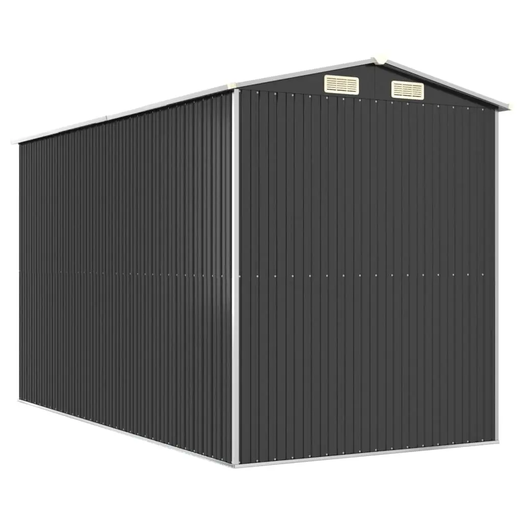 Garden Shed Outdoor Storage Tool Equipment 192x357x223cm Anthracite Galvanised Steel