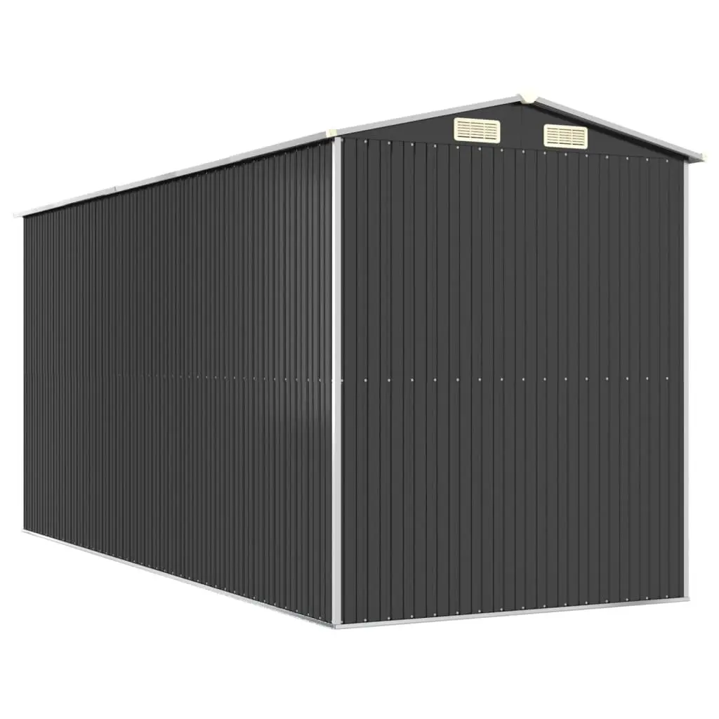 Garden Shed Outdoor Storage Tool House 192x440x223 cm Anthracite Galvanised Steel