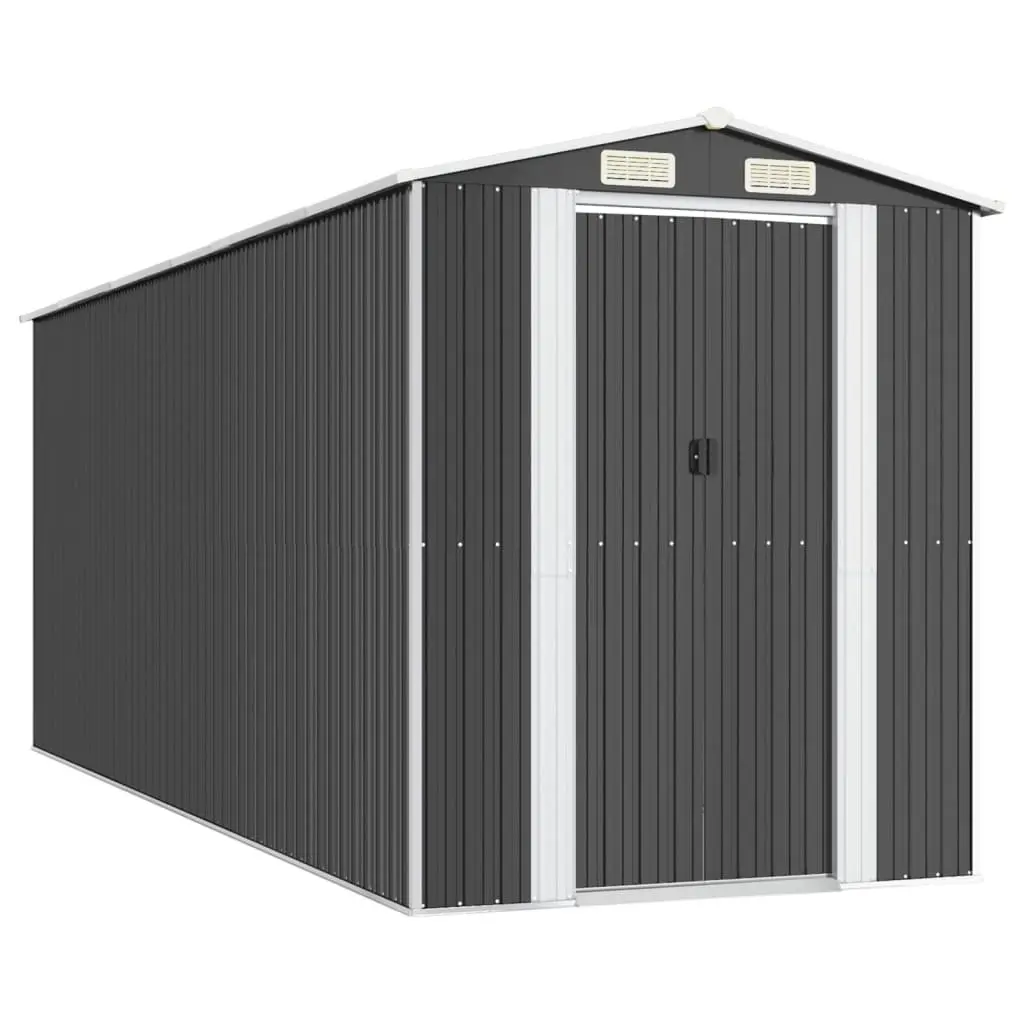 Garden Shed Outdoor Storage 192x523x223cm Anthracite Galvanised Steel