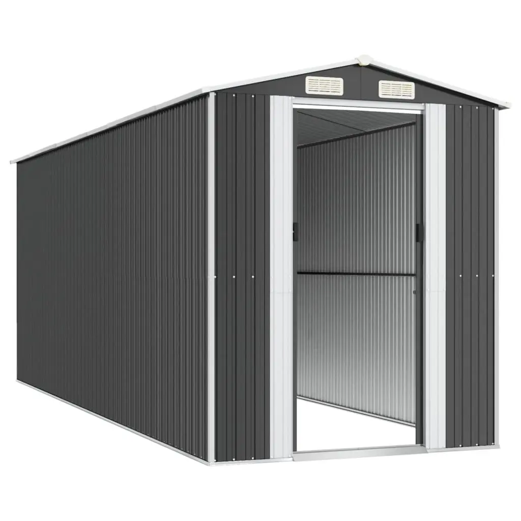 Garden Shed Outdoor Storage 192x523x223cm Anthracite Galvanised Steel