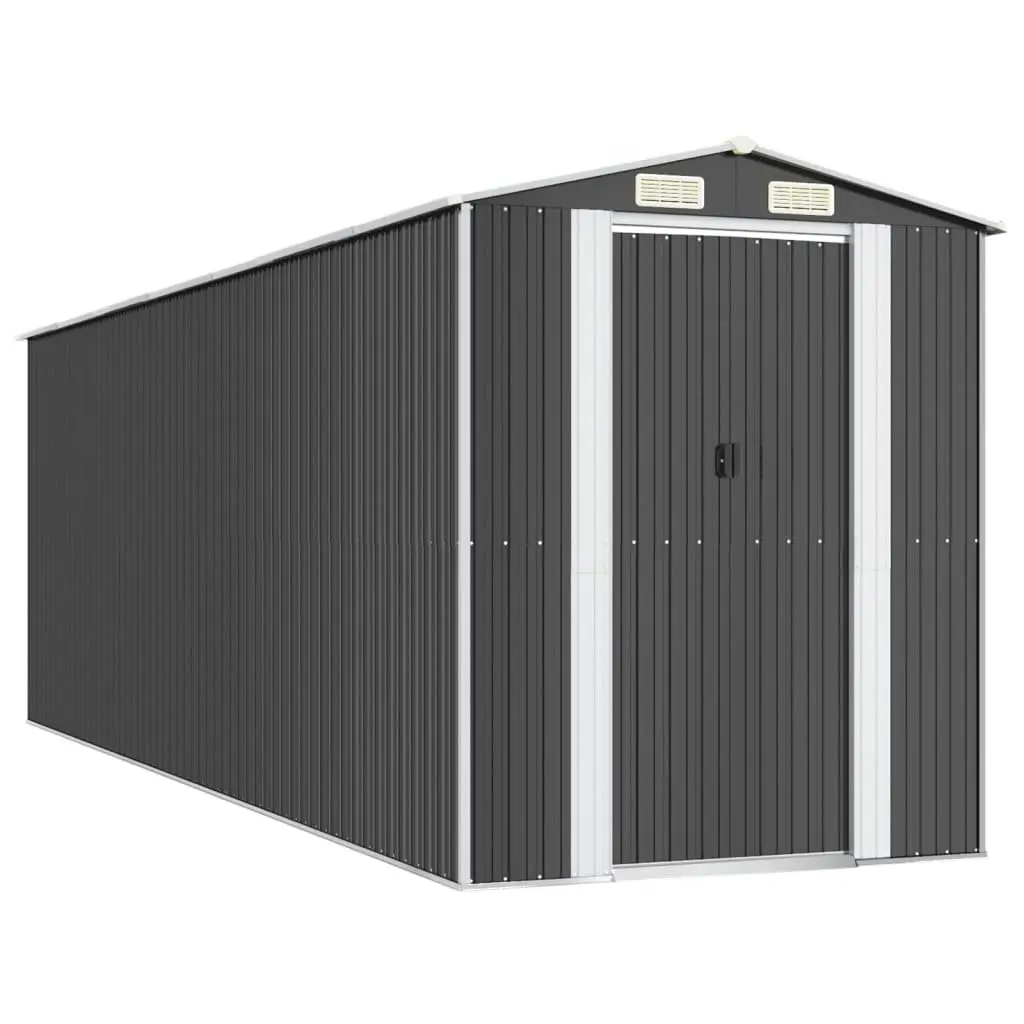 Garden Shed Outdoor Storage Tool House Galvanised Steel 192x606x223cm Anthracite