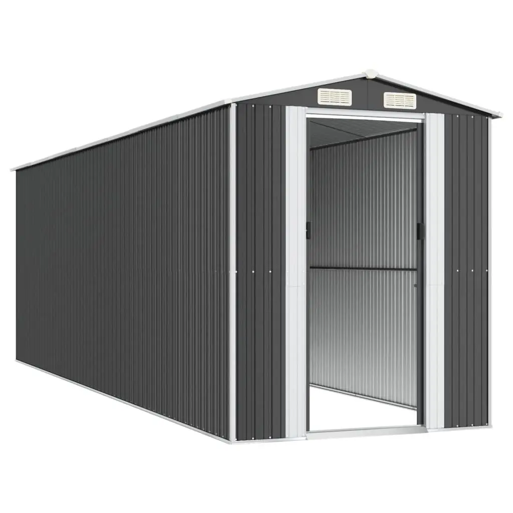 Garden Shed Outdoor Storage Tool House Galvanised Steel 192x606x223cm Anthracite