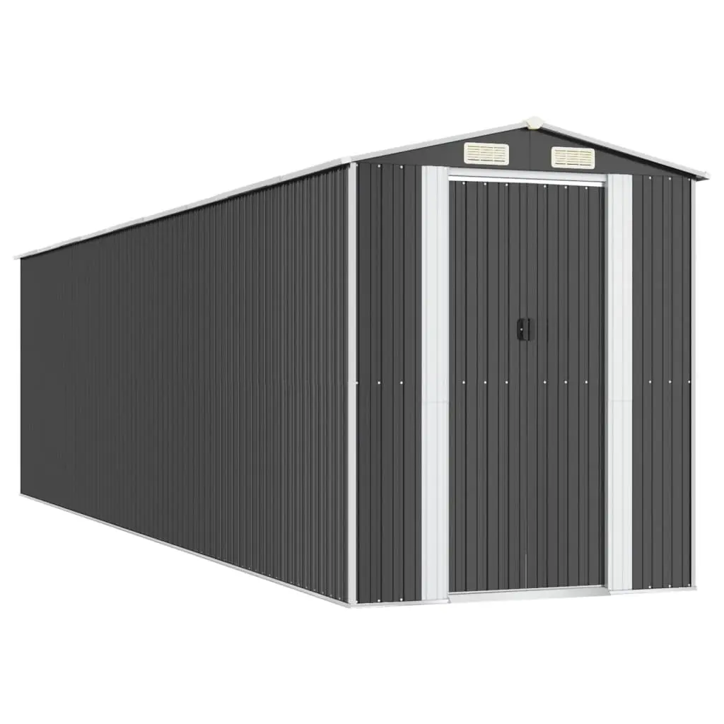 Garden Shed Outdoor Storage Tool House Galvanised Steel 192x772x223cm Anthracite