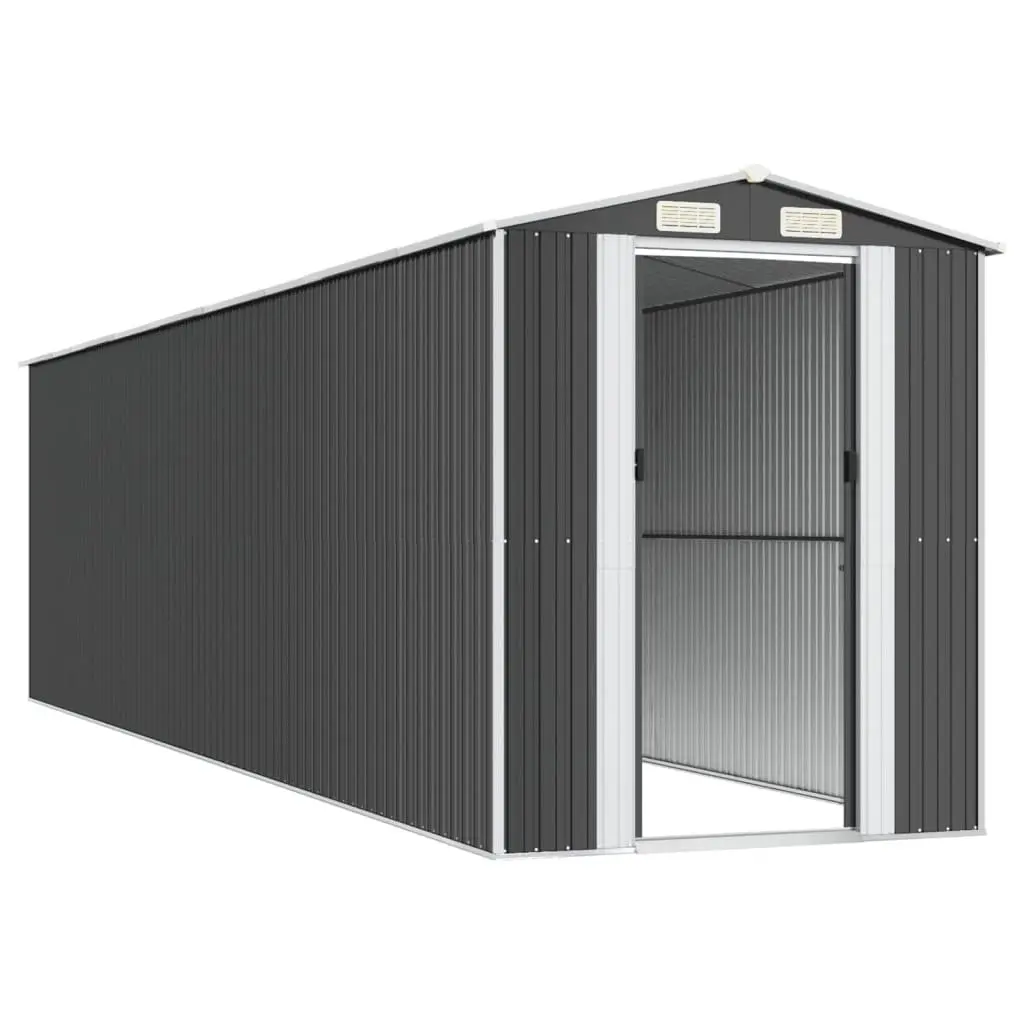 Garden Shed Outdoor Storage Tool House Galvanised Steel 192x772x223cm Anthracite