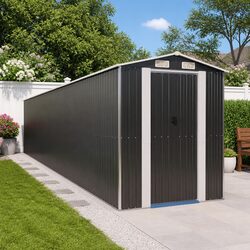 Practical Anthracite Garden Shed for Tools 192x102x223cm