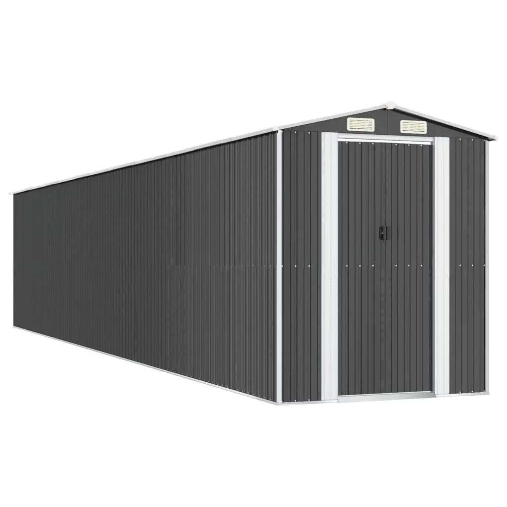 Garden Shed Outdoor Storage 192x102x223cm Anthracite Galvanised Steel