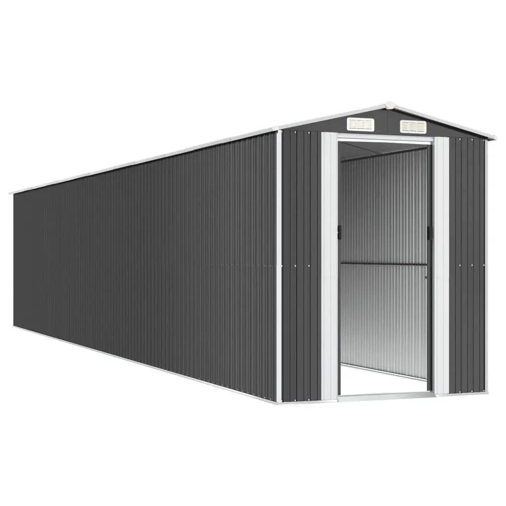 Garden Shed Outdoor Storage 192x102x223cm Anthracite Galvanised Steel