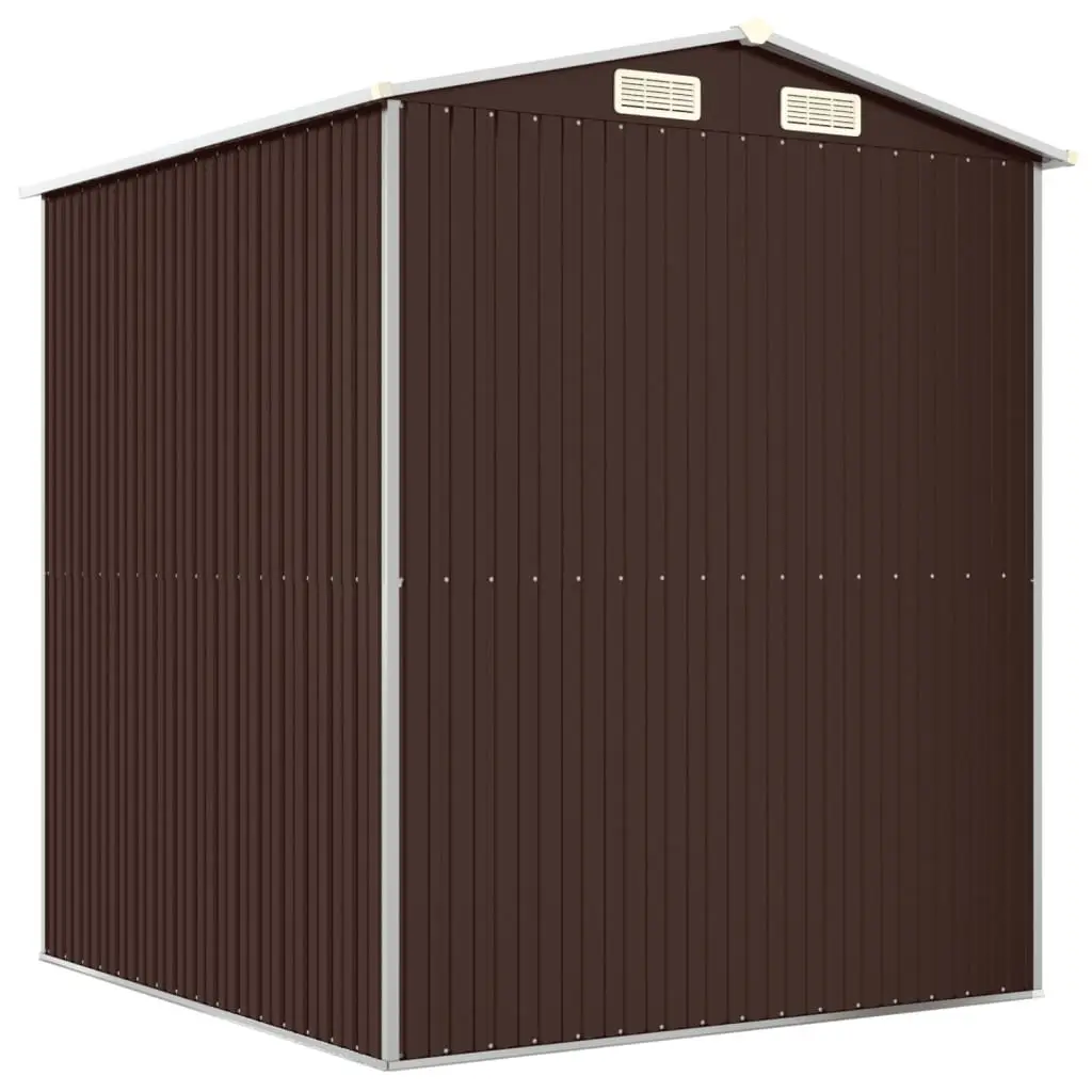 Garden Shed Outdoor Storage Dark Brown 192x191x223 cm Galvanised Steel