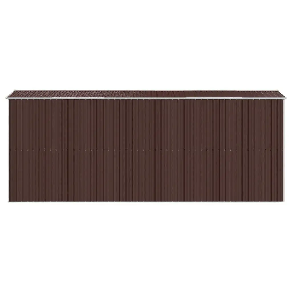Garden Shed Outdoor Storage Tool House 192 x 523 x 223 cm Dark Brown Galvanised Steel