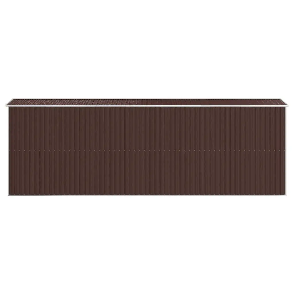 Garden Shed Outdoor Storage Tool House Dark Brown Galvanised Steel Structure