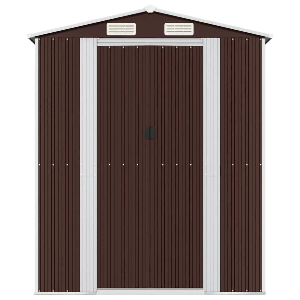 Garden Shed Outdoor Storage Dark Brown Galvanised Steel Large