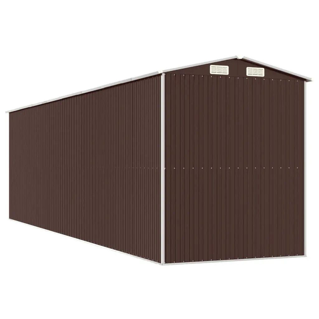 Garden Shed Outdoor Storage Dark Brown Galvanised Steel Large