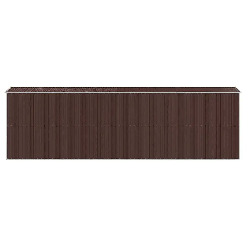 Garden Shed Outdoor Storage Dark Brown Galvanised Steel Large