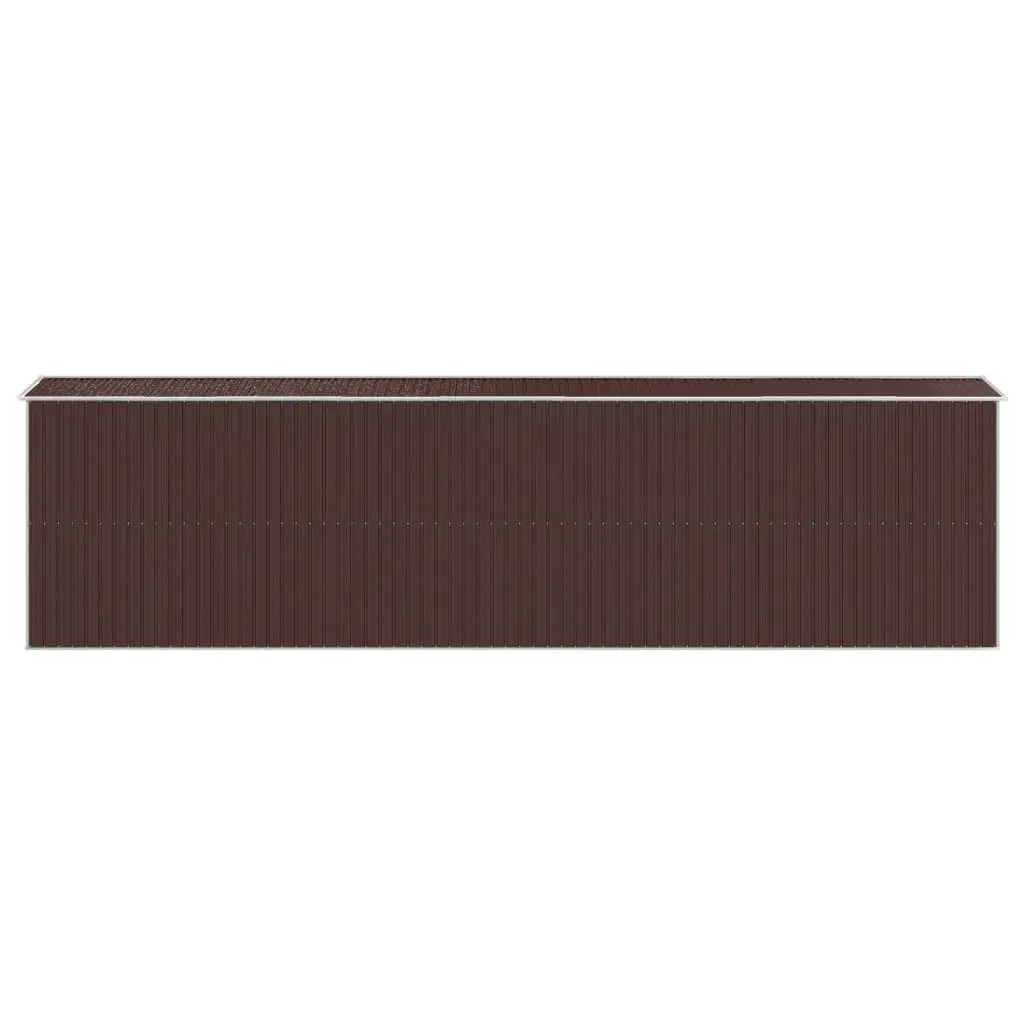 Garden Shed Dark Brown Galvanised Steel Outdoor Storage Tool House