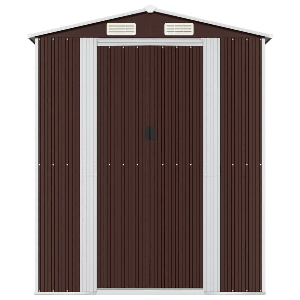 Garden Shed Outdoor Storage Dark Brown Galvanised Steel Spacious