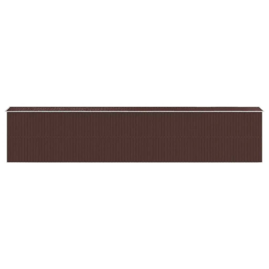 Garden Shed Outdoor Storage Dark Brown Galvanised Steel 192x102x223 cm