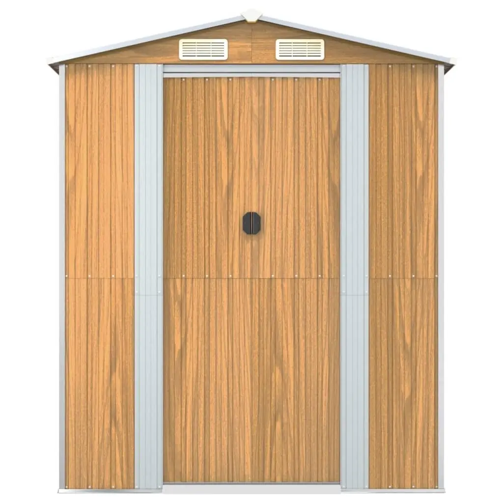 Garden Shed Outdoor Storage Light Brown Galvanised Steel 192 x 772 x 223 cm