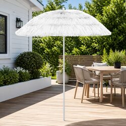 Reliable 180cm Beach Parasol in White with UV Shielding