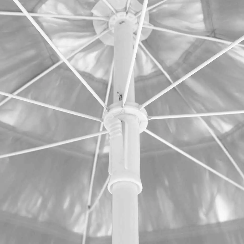 Beach Parasol UV Protection 180cm White Outdoor Sun Umbrella