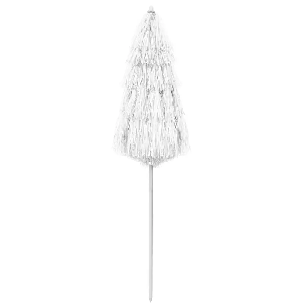 Beach Parasol UV Protection 180cm White Outdoor Sun Umbrella