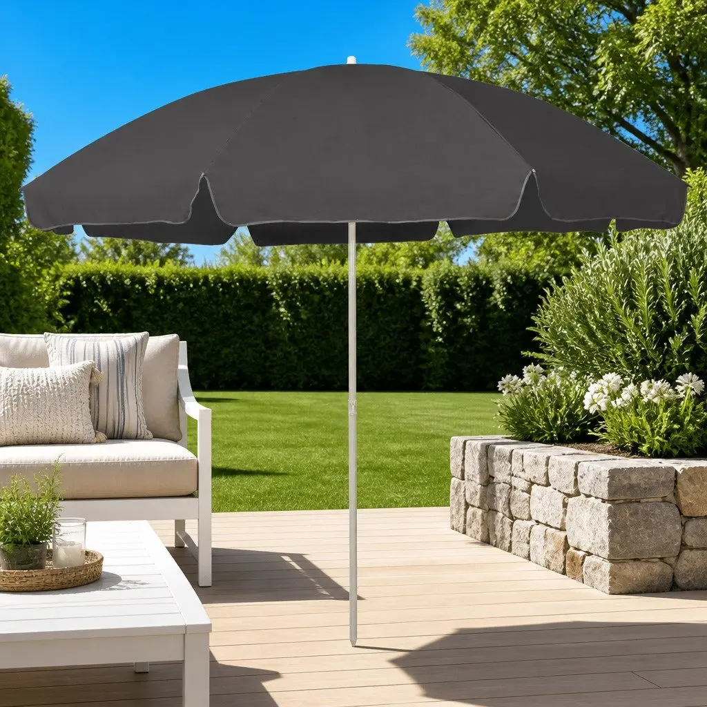 Beach Parasol Outdoor Sunshade 300cm Anthracite