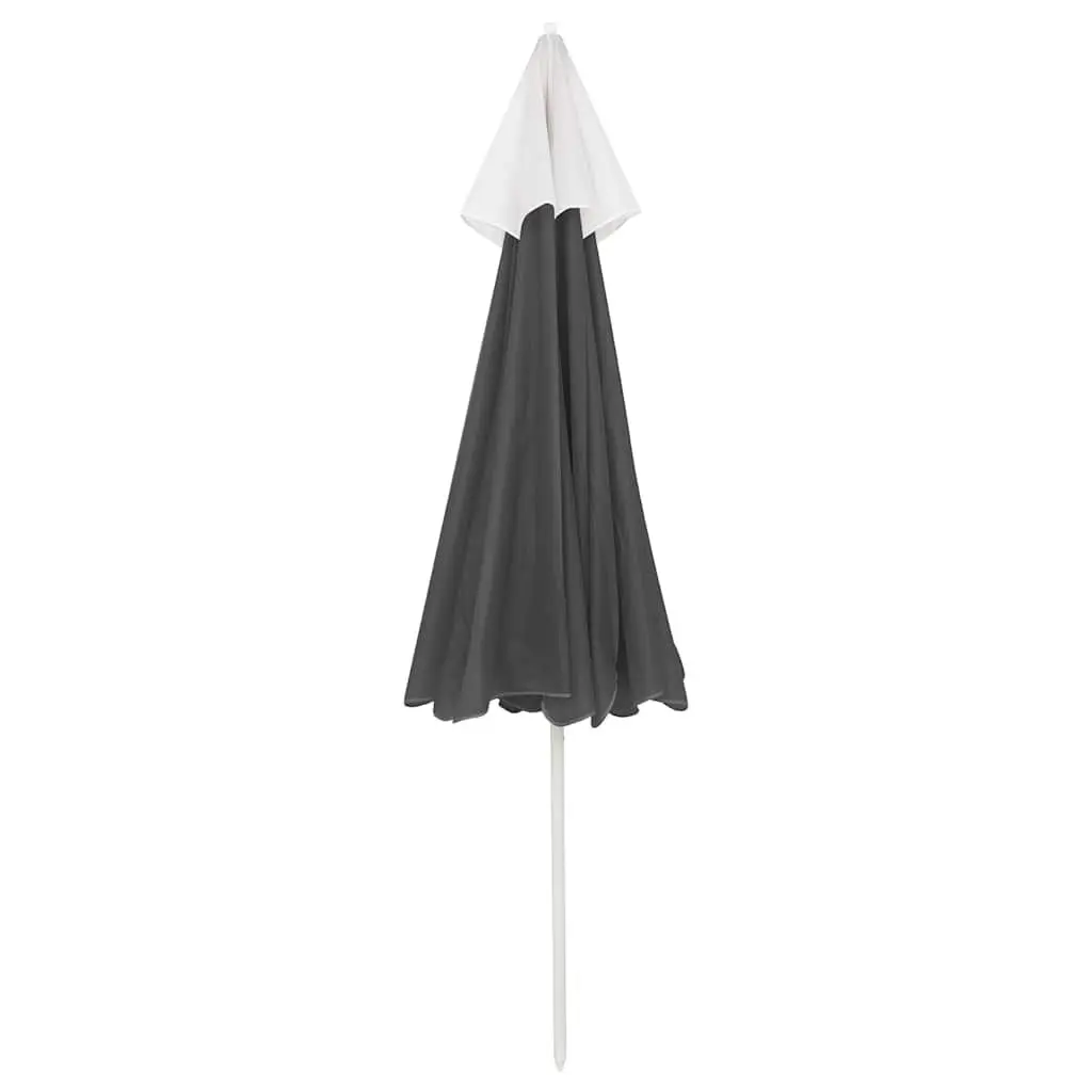 Beach Parasol Sun Shade Umbrella 240cm Anthracite Outdoor Garden Patio