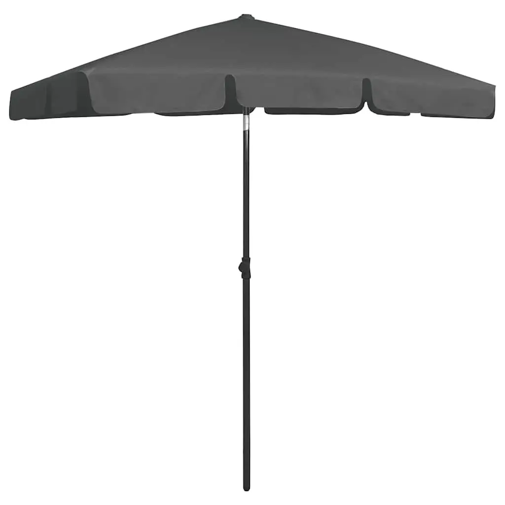 Beach Parasol UV Protection Outdoor Sun Shade Umbrella 180x120cm Anthracite