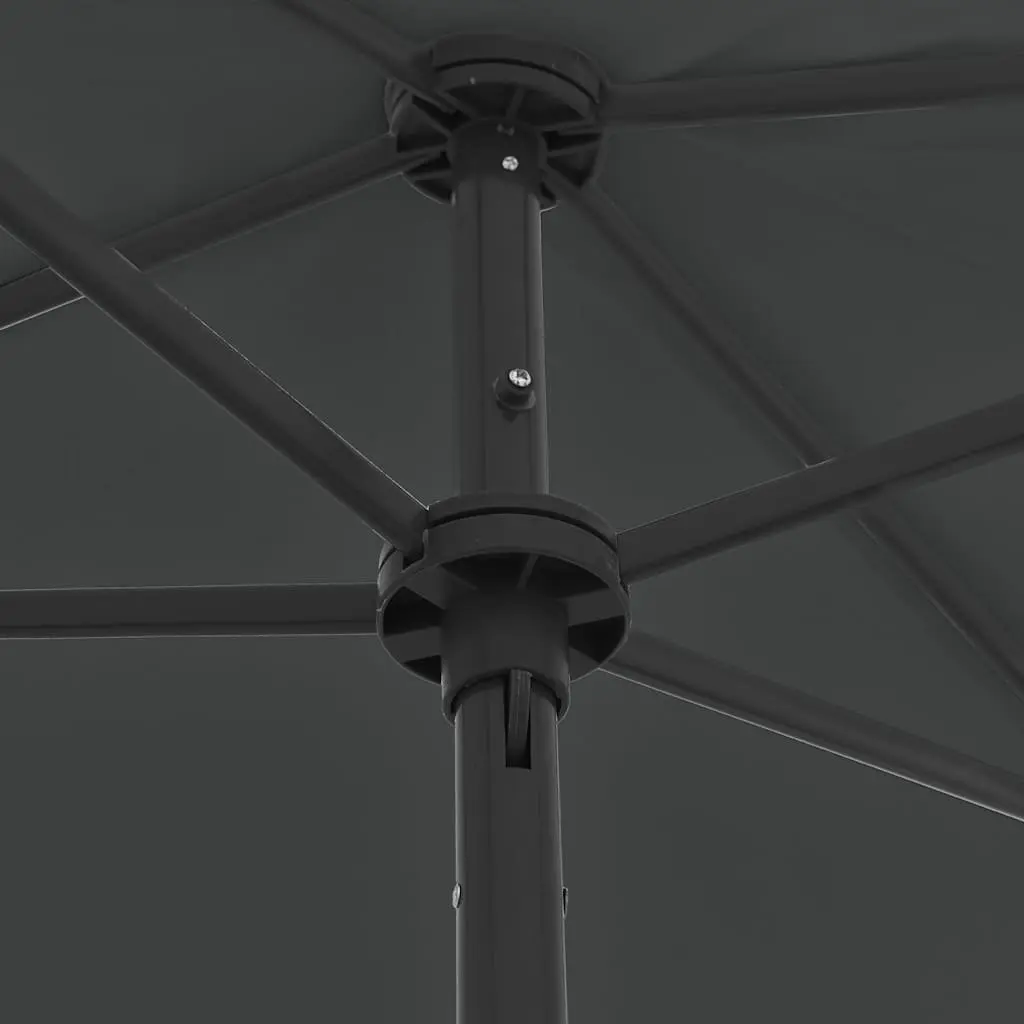 Beach Parasol UV Protection Outdoor Sun Shade Umbrella 180x120cm Anthracite