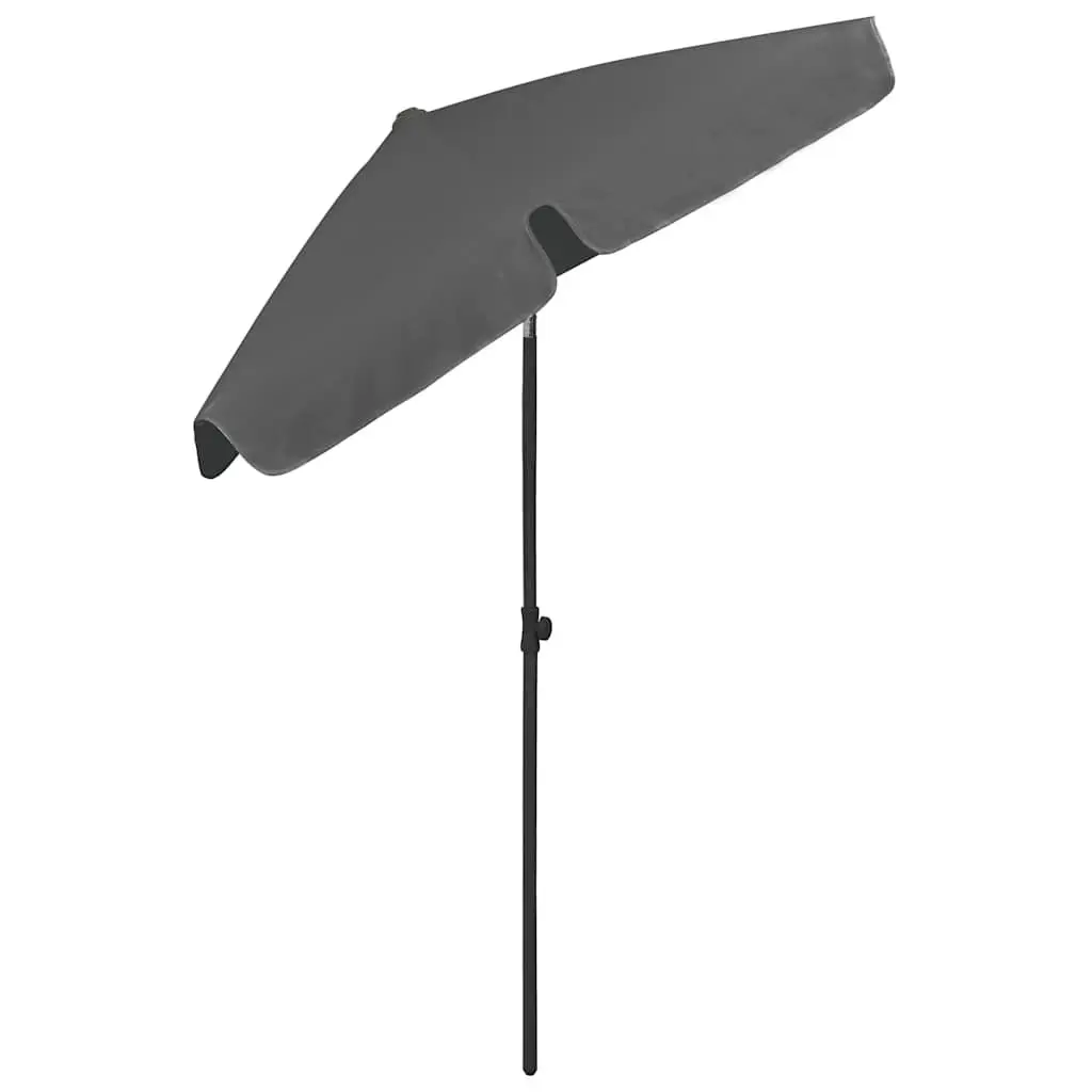 Beach Parasol UV Protection Outdoor Sun Shade Umbrella 180x120cm Anthracite