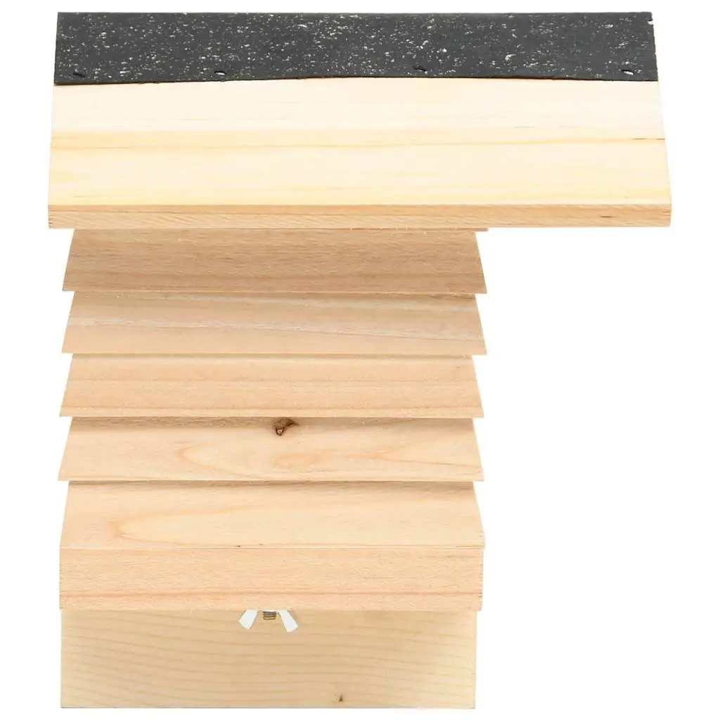Bee Hotel Wooden Nesting House Solitary Bee Habitat Garden Outdoor Brown 22x20x20cm