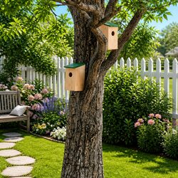 Reliable Wooden Bird Houses - 10 Pieces for Your Garden