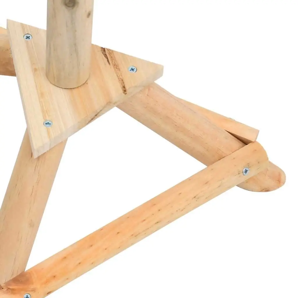 Standing Bird Feeder Solid Wood Tripod Design Brown Garden Outdoor Feeding
