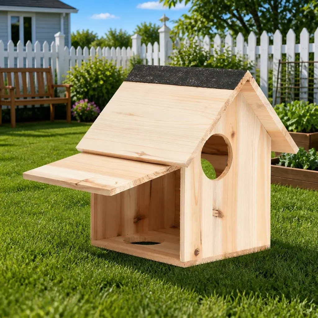 Wooden Squirrel House 26x25x29cm