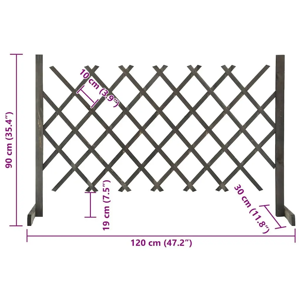 Garden Trellis Fence Panel Privacy Screen 120x90 cm Expandable Grey