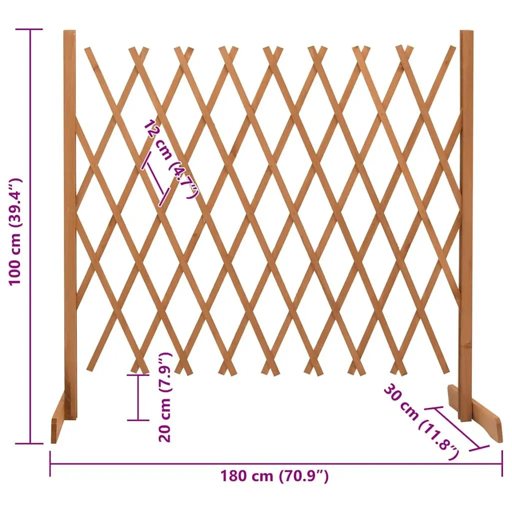 Wooden Garden Trellis Fence Panel Expandable Outdoor Privacy Screen 180cm Orange