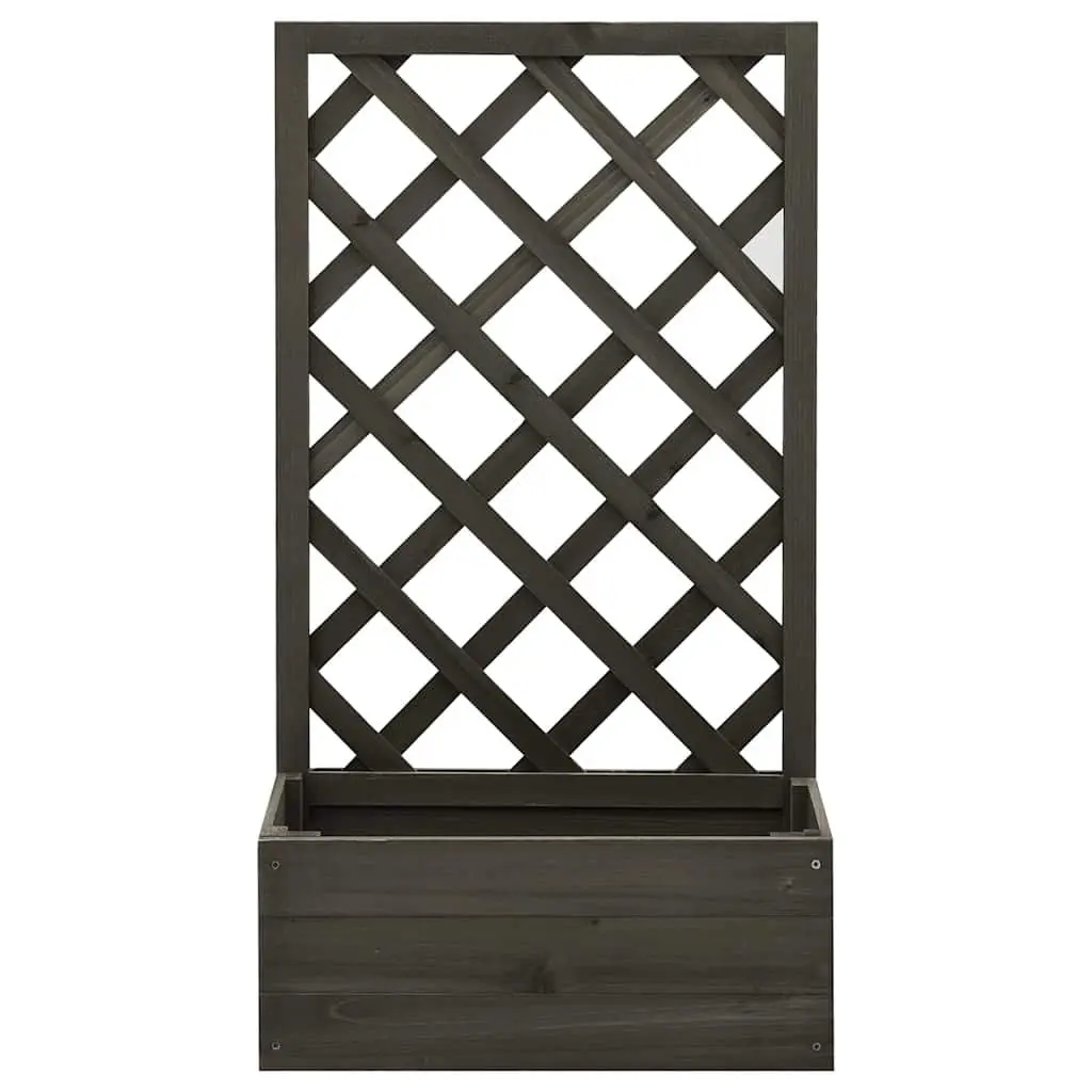 Garden Trellis Planter Outdoor Climbing Plants Flower Box Grey 50x25x90cm