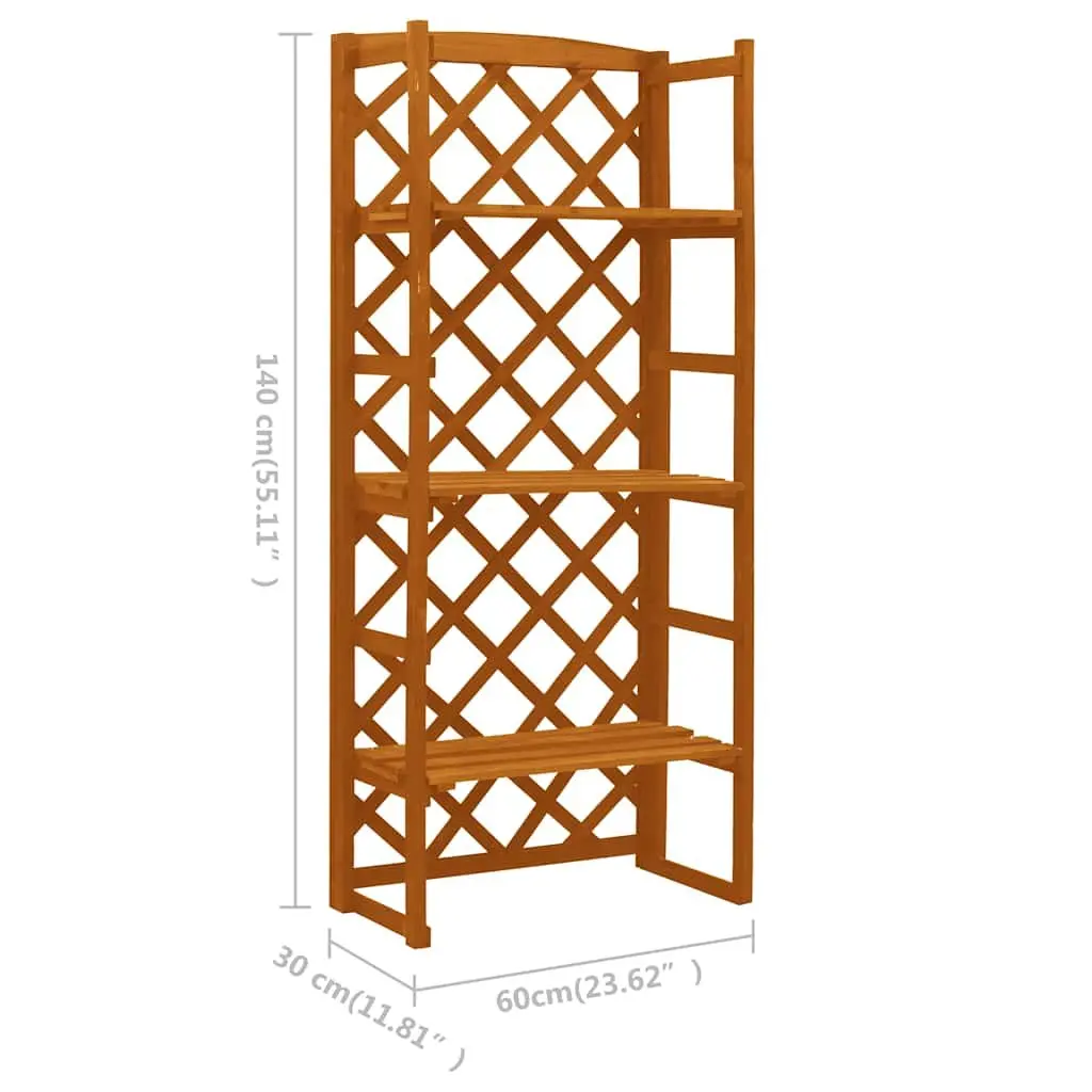 Wooden Plant Stand with Trellis for Potted Plants 60x30x140 cm Orange