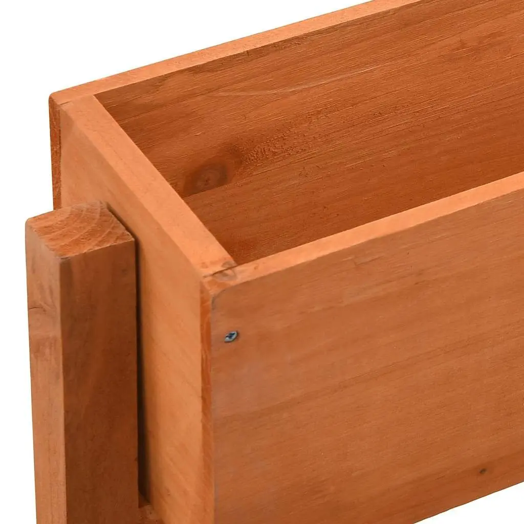 Garden Folding Planter Orange 60x14x75cm Solid Firwood Raised Flower Bed Box