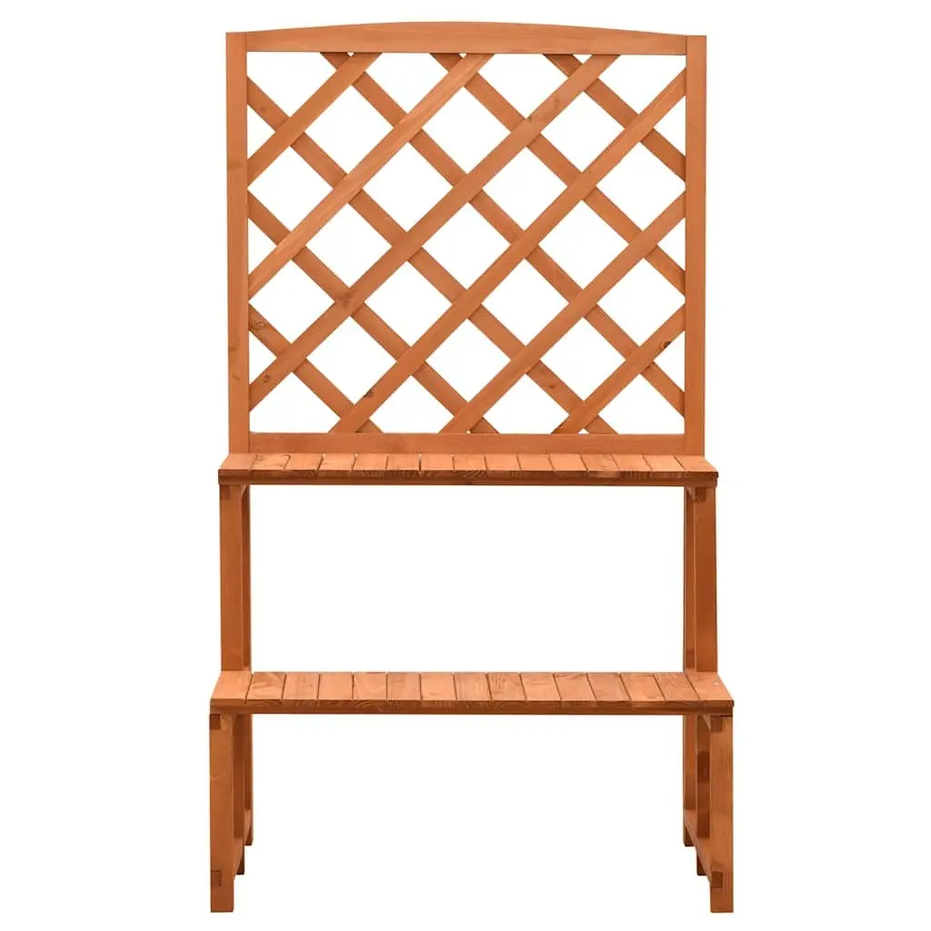 Plant Stand Trellis Ladder Shelves 70x42x120cm Orange Solid Firwood