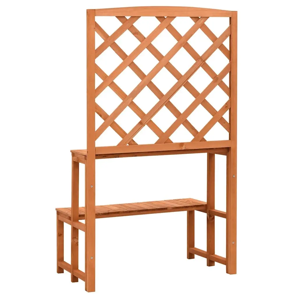 Plant Stand Trellis Ladder Shelves 70x42x120cm Orange Solid Firwood