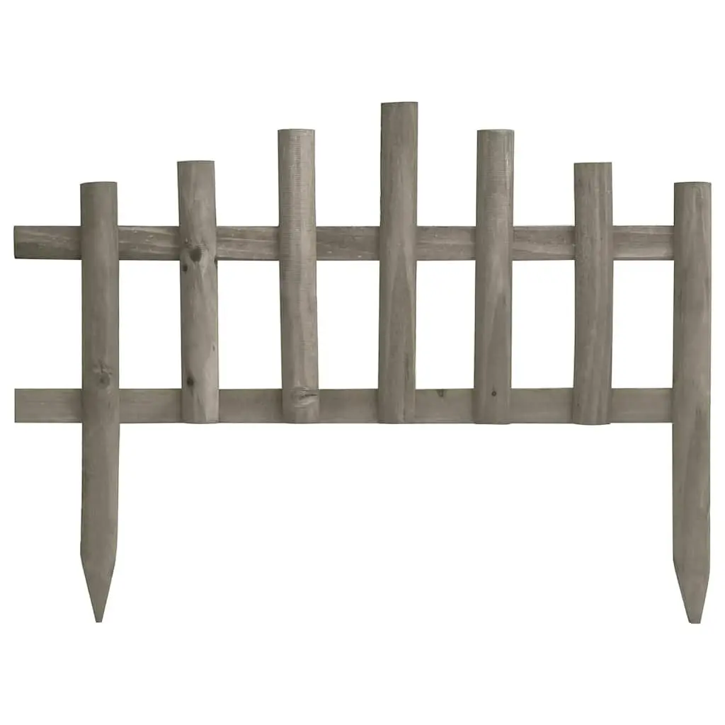 Wooden Garden Edging Borders 10 Piece Lawn Edge Fencing Outdoor White 4.4 m