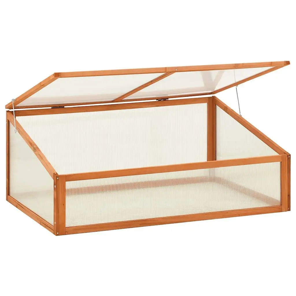 Wooden Greenhouse Garden Plant Protection 100x65x40 cm Brown