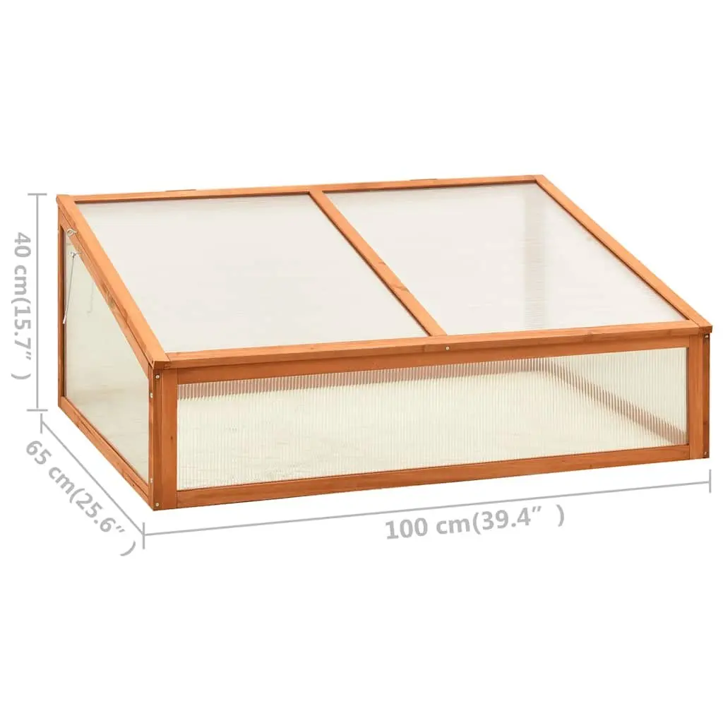 Wooden Greenhouse Garden Plant Protection 100x65x40 cm Brown