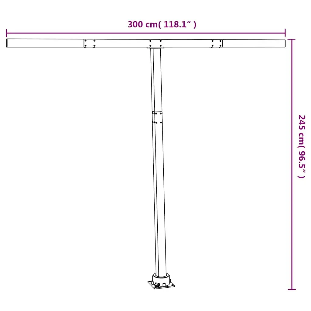 Awning Post Set Outdoor Shade Support 300x245 cm White