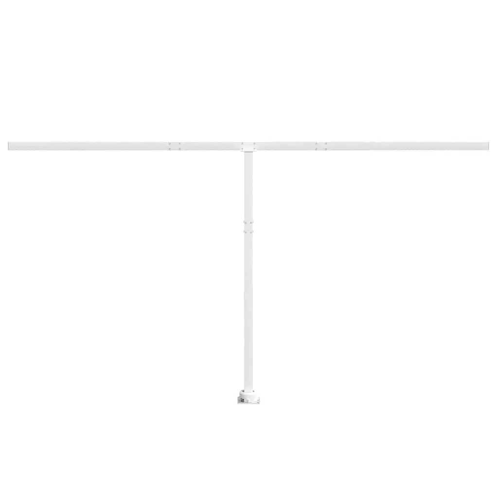 Awning Post Set White 450x245 cm Rotary Base Outdoor Terrace Balcony Garden