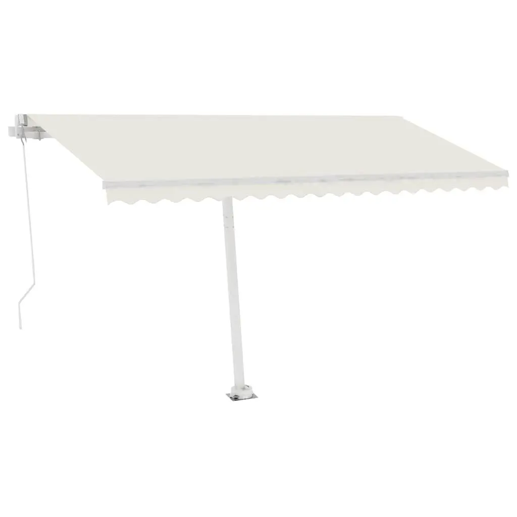 Awning Post Set White 450x245 cm Rotary Base Outdoor Terrace Balcony Garden