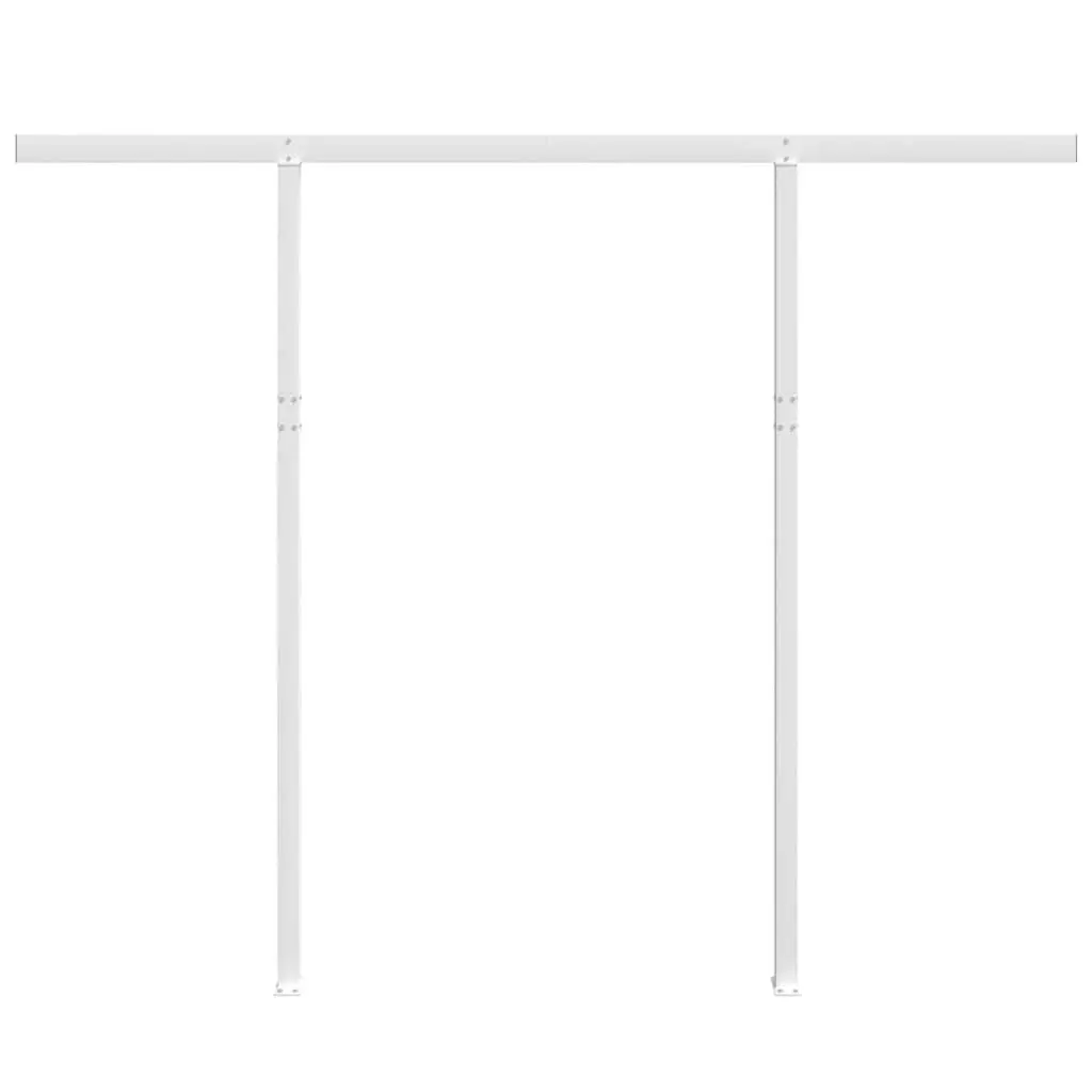 Awning Post Set Double Posts White 300x245 cm Outdoor Terrace Balcony Garden