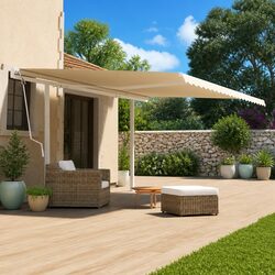 Reliable White Awning Post Set with Double Posts 600x245 cm